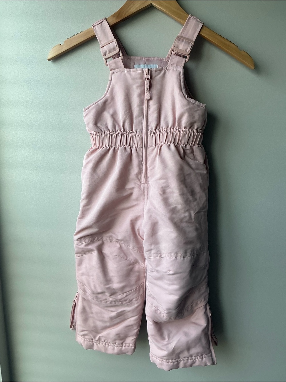 Toddler girl pink snow overalls